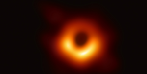 an orange ring on a black background